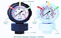 OBS Series Plastic Pressure Isolators and Pressure Gauges
